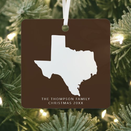 Gift For Couples Friends Clients Texas Christmas Metal Ornament