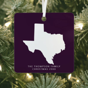 Gift For Couples Friends Clients Texas Christmas Metal Ornament