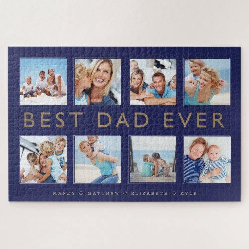 Gift for Dad  Best Dad Ever Photo Collage Jigsaw Puzzle