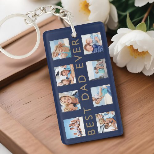 Gift for Dad  Best Dad Ever Photo Collage Keychain