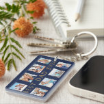 Gift for Dad | Best Dad Ever Photo Collage Keychain<br><div class="desc">Give a beautiful personalized gift to your father that he'll cherish. Special personalized photo collage keychain to display your own special family photos and memories. Our design features a simple 8 photo collage grid design with "best dad ever" designed in modern faux gold font. Each photo is framed with a...</div>