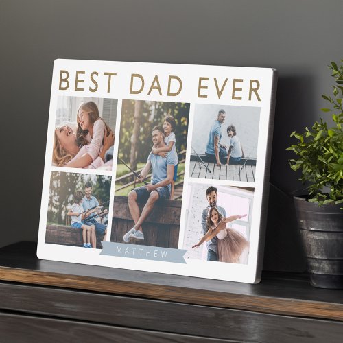 Gift for Dad  Best Dad Ever Photo Collage Plaque