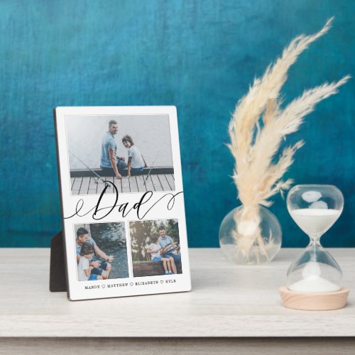 Gift for Dad  Family Memories 3 Photo Collage Plaque