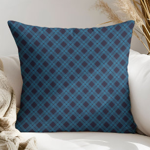 Gift for Dad Navy and Blue Plaid Pillow Accent