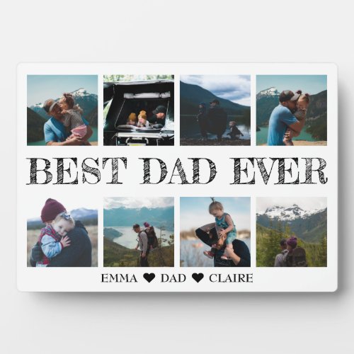 Gift For Dad Photo Collage Plaque With Easel