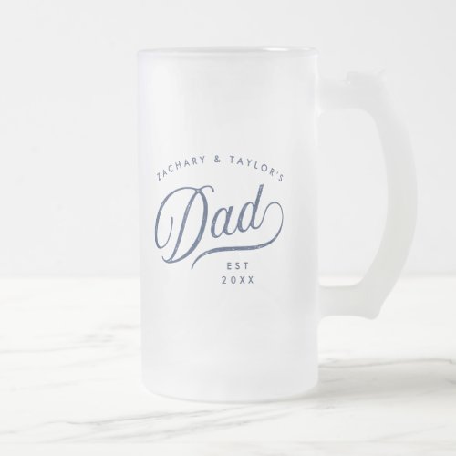 Gift For Dad  Stylish Dad Custom Gift Frosted Glass Beer Mug