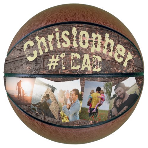 Gift for Dad Wood Effect 1 Dad Basketball