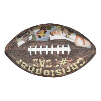 Gift for Dad Wood Effect #1 Dad Football