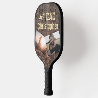 Gift for Dad Wood Effect #1 Dad Pickleball Paddle