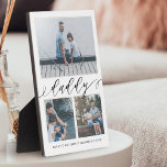 Gift for Daddy | Family Memories 3 Photo Collage Plaque<br><div class="desc">Send a beautiful personalized gift to your daddy that he'll cherish forever. Special personalized family photo collage plaque to display your own special family photos and memories. Our design features a simple 3 photo collage design with "Daddy" designed in a beautiful handwritten black script style. Each photo is framed with...</div>