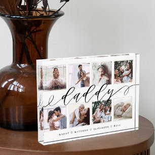 Gift for Daddy   Father's Day Photo Collage Block