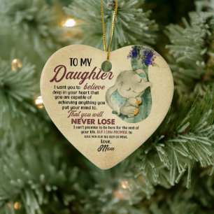 Gift for Daughter- From Mom Ceramic Ornament