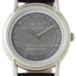 Gift for Daughter on her 21st Birthday Watch<br><div class="desc">Gift watch for Daughter on her 21st birthday. Two tone background. Special watch with inscription. 21 years old.</div>