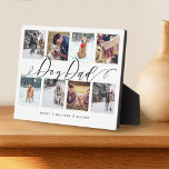 Gift for Dog Dad | Family Photo Keepsake Collage Plaque<br><div class="desc">Send a beautiful personalized gift to your dog dad that he'll cherish forever. Special personalized family photo & dog photo collage plaque to display your own special family photos and memories. Our design features a simple 8 photo collage grid design with "Dog Dad" designed in a beautiful handwritten black script...</div>