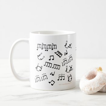Gift For Drummer Coffee Mug Drums Musical Notes by alinaspencil at Zazzle