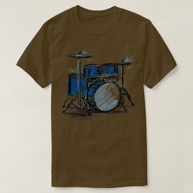 gift for drummer Drawing drums  T-Shirt (Design Front)