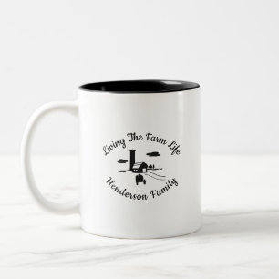Gift for Farmer Personizable Family Name Two-Tone Coffee Mug