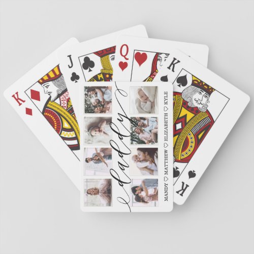 Gift for Father  Fathers Day Photo Collage Daddy Poker Cards