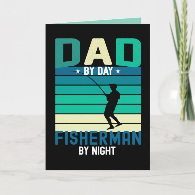 Gift for fishing dad; fish; fisherman; father; card (Front)