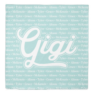 Gift For Gigi with Grandchildren Names Duvet Cover
