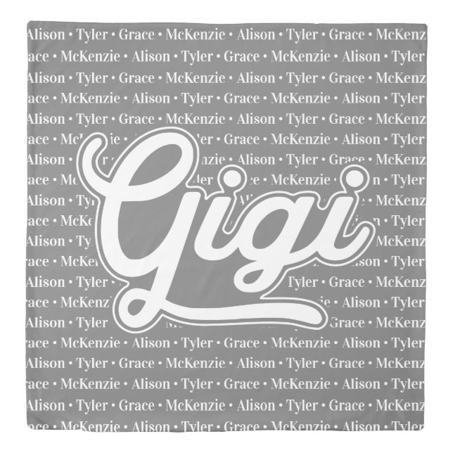 Gift For Gigi with Grandchildren Names Duvet Cover (Front)