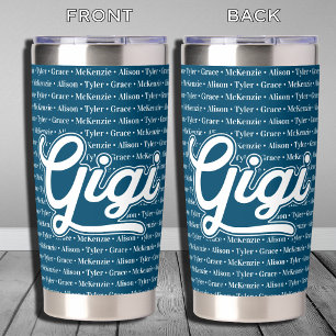 Gift For Gigi with Grandchildren Names Insulated Tumbler