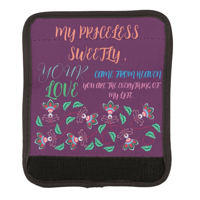 GIFT FOR GIRLFRIEND, WIFE, HUSBAND, BOYFRIEND, MOM LUGGAGE HANDLE WRAP (Front)