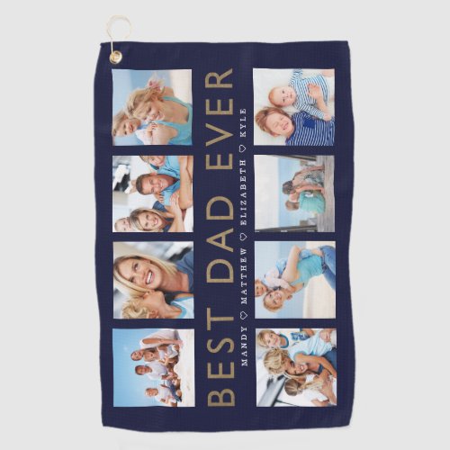 Gift for Golf Dad  Best Dad Ever Photo Collage Golf Towel