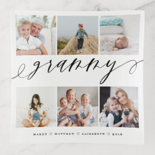 Gift for Grammy Grandchildren Photo Collage Trinket Tray