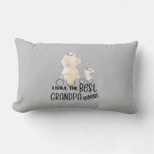 Gift for Grandchild Bear & Rabbit Best Grandpa Lumbar Pillow