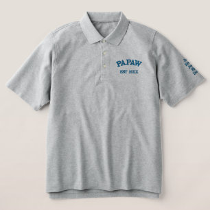 Gift for Granddad Papaw Pops Custom Grandkids Name Embroidered Polo Shirt