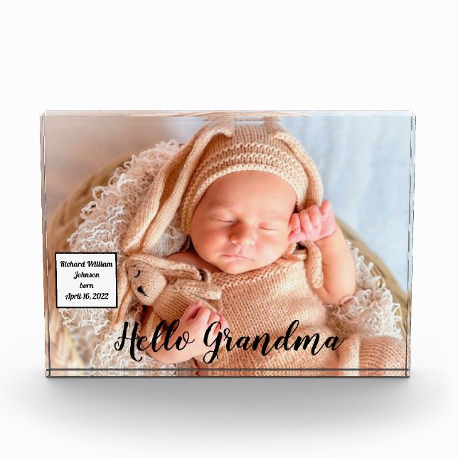 Gift for Grandma Grandchild  Photo Block (Front)