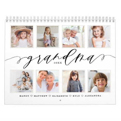 Gift for Grandma  Grandchildren Family Photos Calendar