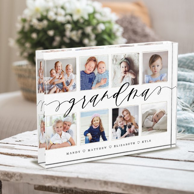 Gift for Grandma | Grandchildren Photo Collage Block (Creator Uploaded)