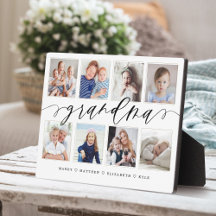 Gift for Grandma | Grandchildren Photo Collage Plaque