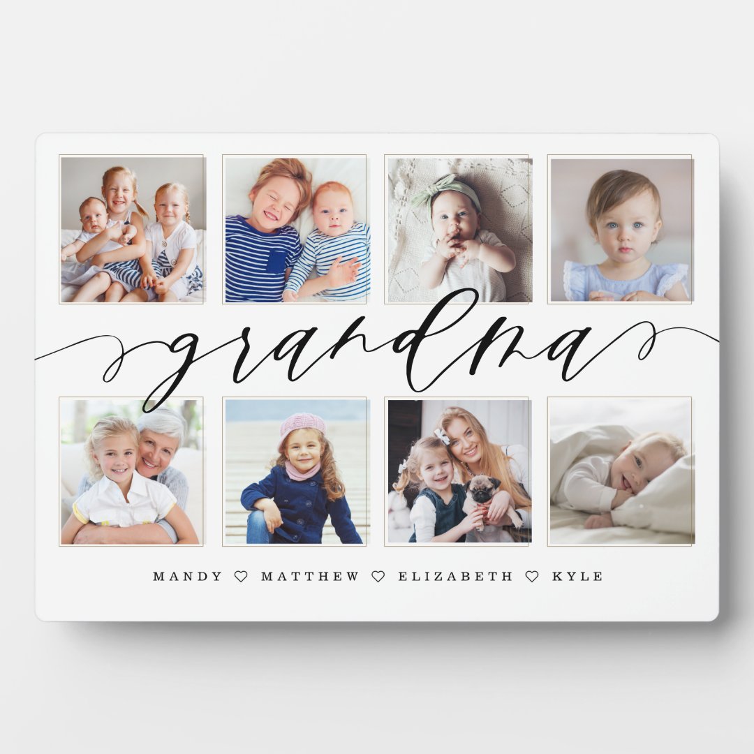 Gift for Grandma Grandchildren Photo Collage Plaque Zazzle
