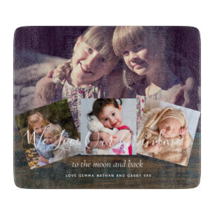 Gift For Grandma Grandpa Photo Collage Grandparent Cutting Board
