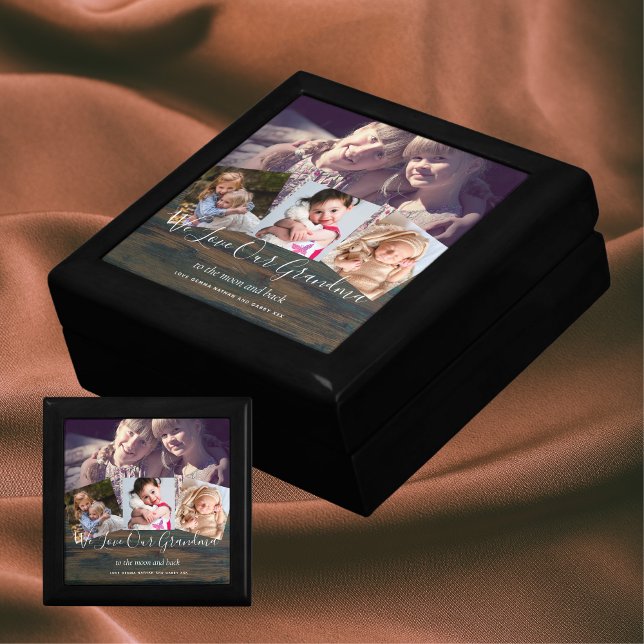 Gift For Grandma Grandpa Photo Collage Grandparent Gift Box (Creator Uploaded)