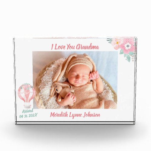 Gift for Grandma Newborn Grandchild     Photo Block