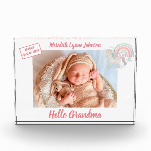 Gift for Grandma Newborn Grandchild   Photo Block