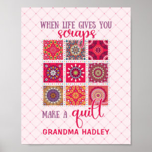 Gift For Grandma Patchwork Quilt Poster