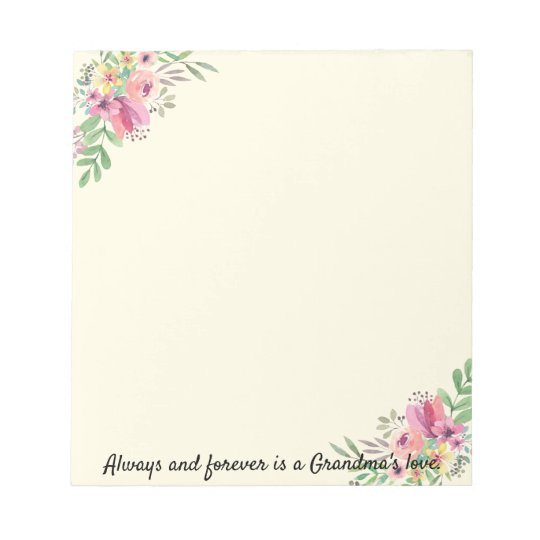 Gift for Grandmother Notepad YOUR TEXT Grandma