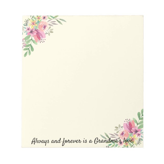Gift for Grandmother Notepad YOUR TEXT Grandma (Front)