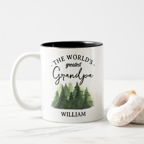  Gift for grandpa Worlds greatest grandpa Two_Tone Coffee Mug