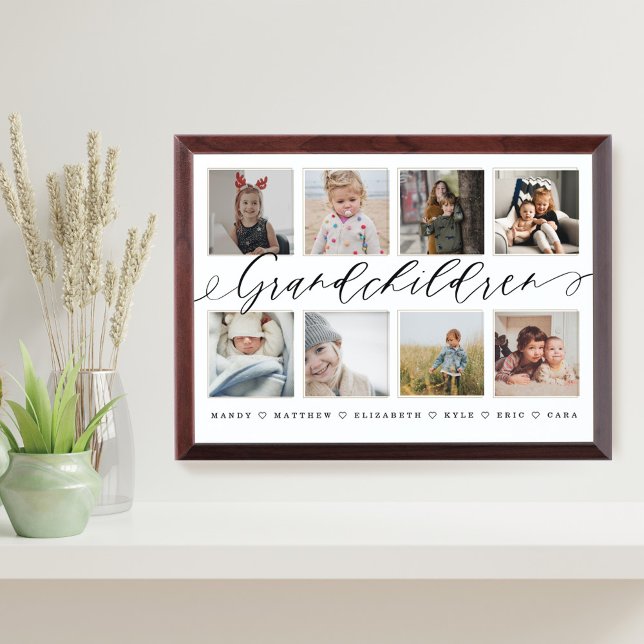 Gift for Grandparents Grandchildren Photo Collage Award Plaque (Creator Uploaded)