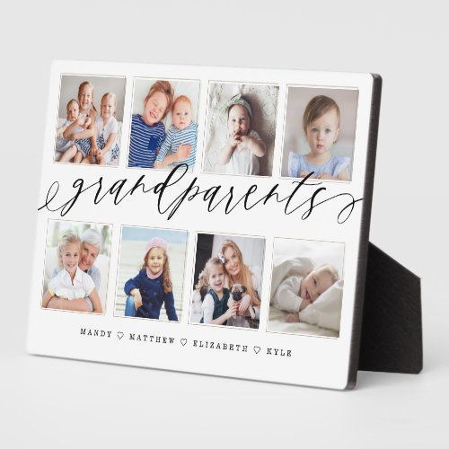 Gift for Grandparents Grandchildren Photo Collage Plaque