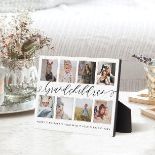 Gift for Grandparents Grandchildren Photo Collage Plaque