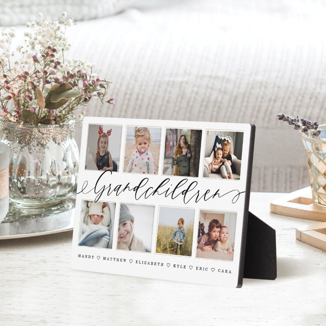 Gift for Grandparents Grandchildren Photo Collage Plaque (Creator Uploaded)