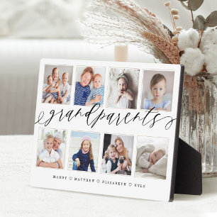 Gift for Grandparents Grandchildren Photo Collage Plaque