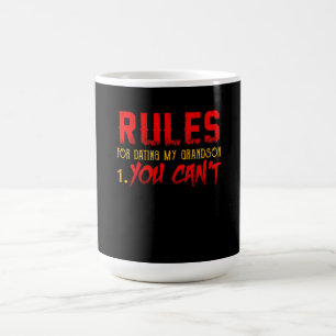 Gift For Grandson   Rule For Dating My Grandson Coffee Mug